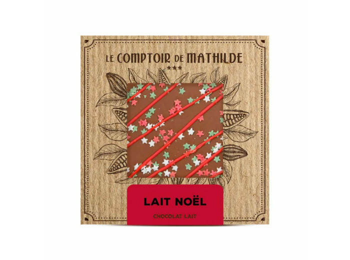 Tablette Chocolat Noir Rayures Noël 80G