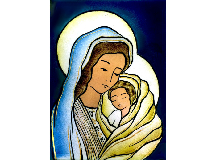 Vierge de Douceur 16X11cm - EMAUX DU LIBAN