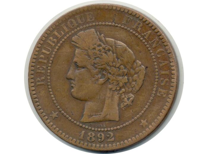 FRANCE 10 CENTIMES CERES 1892 A B+ (G265a)