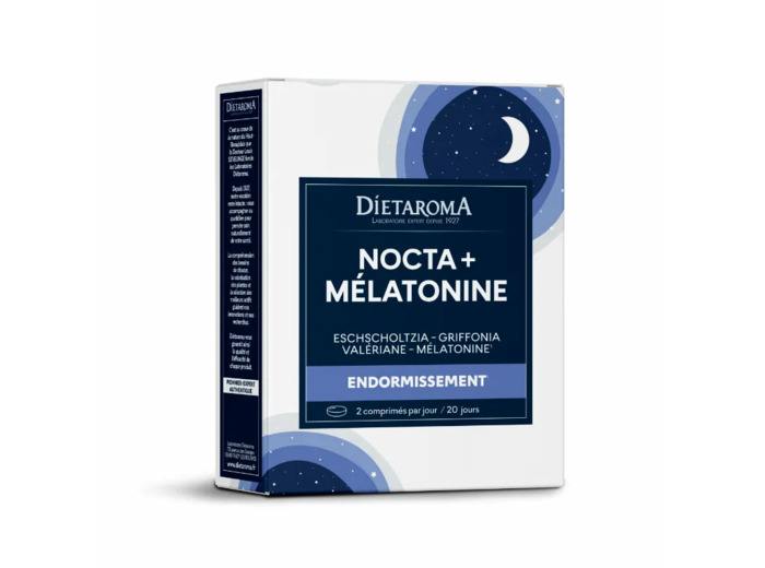 Nocta + Mélatonine-40 comprimés-Dietaroma