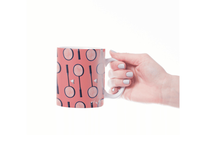 Tasse ou mug "La raquette de badminton" - Personnalisable