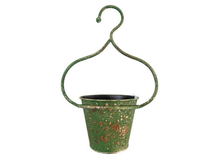 Cache pot vert de gris 21x13x29cm