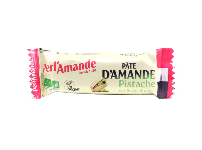 Pâte d'Amande Pistache Chocolat Bio 25g