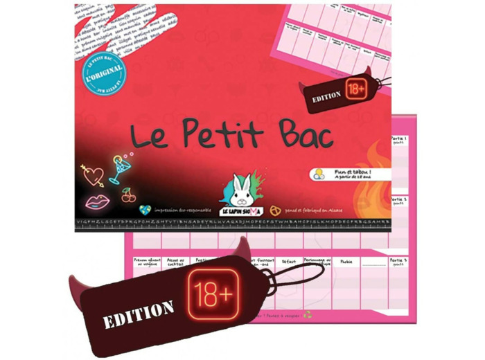 Jeu du Petit BAC - Edition + de 18 Ans