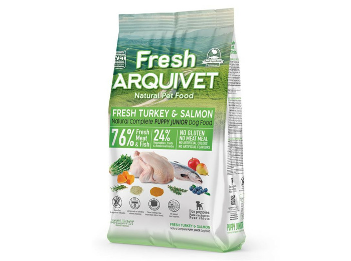 Croquettes ARQUIVET FRESH CHIOT, Dinde & Saumon - 10KG