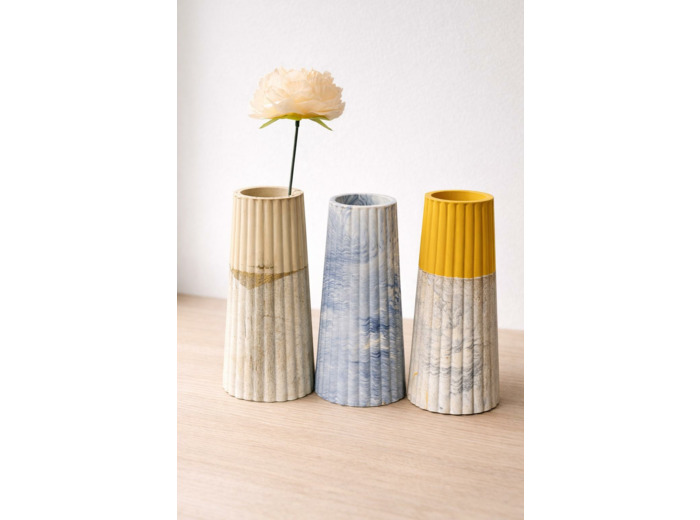 Vase en Jesmonite Marbré Fait Main