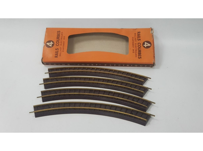 JOUEF 460 HO LOT DE 4 RAILS A BALLAST COURBES BOITE D'ORIGINE