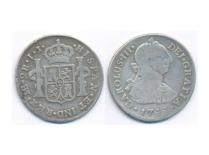 PEROU 2 REALES 1788 IJ B+