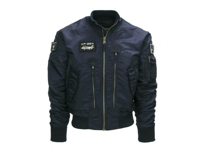 Blouson aviateur F-35 bleu marine pour homme | Nylon zippé