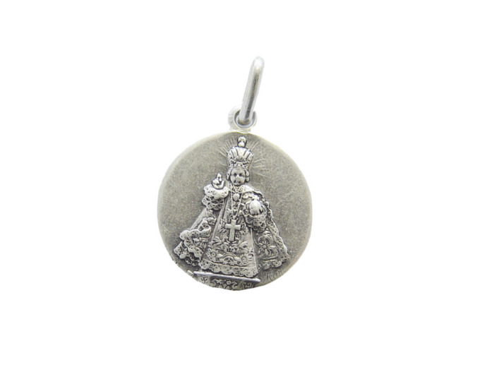 Médaille 15mm en Métal Argenté - ENFANT JESUS DE PRAGUE