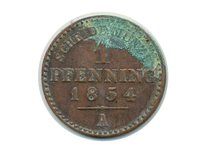 ALLEMAGNE PRUSSE 1 PFENNIG 1854 A TB+ oxydée (W451)