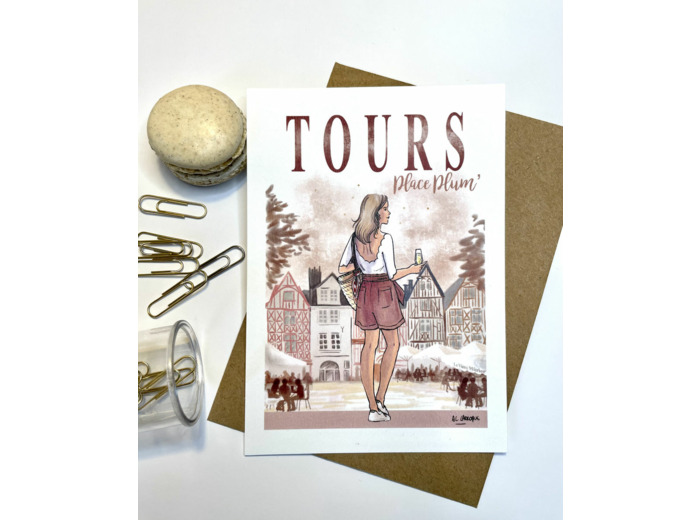 Tours place plum' - Affiche, carte postale