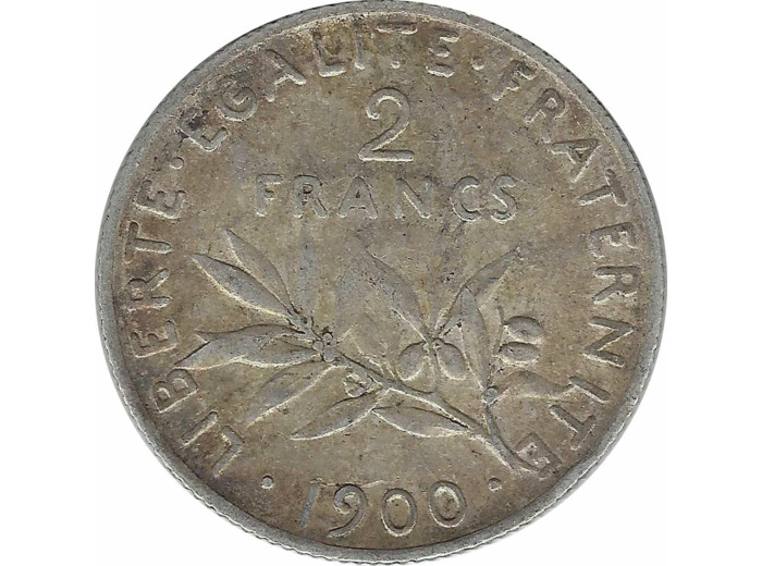 FRANCE 2 FRANCS SEMEUSE 1900 TB+ N2