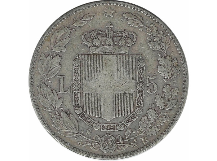 ITALIE 5 LIRE 1879 R UMBERTO I TB+