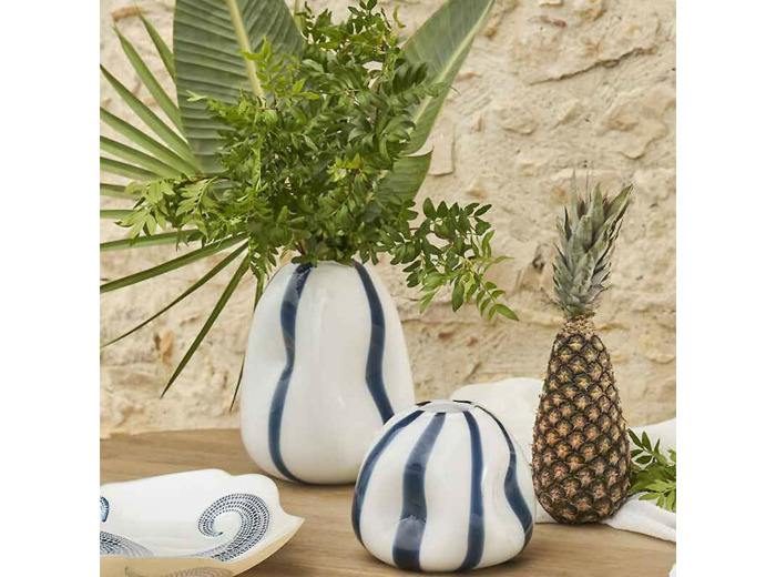 Vase Allen blanc verre 23x22x29cm