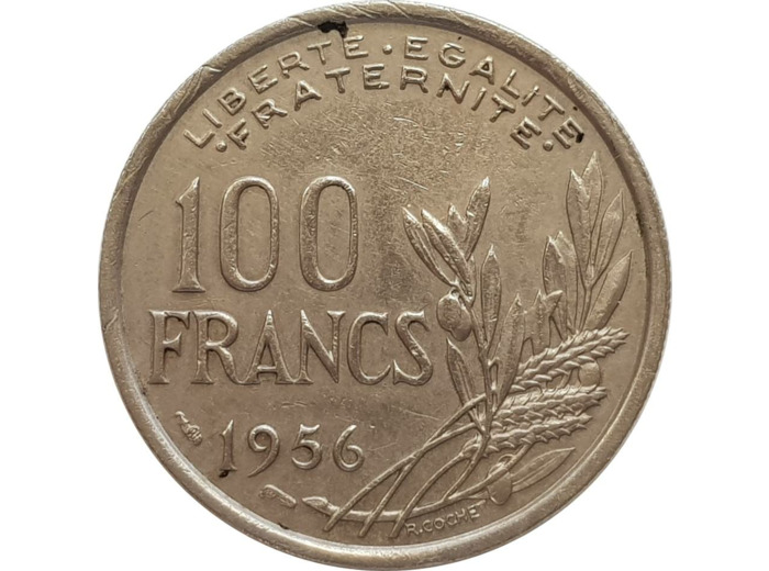 FRANCE 100 FRANCS COCHET 1956 TTB (G897)
