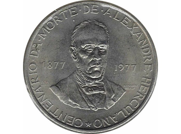 PORTUGAL 25 ESCUDOS ALEXANDRE HERCULANO 1977 SUP