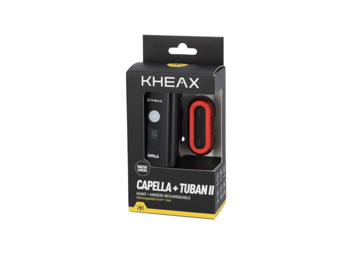 ECLAIRAGE VELO AV+AR RECHARG. CAPELLA / TUBAN II 500 / 50L