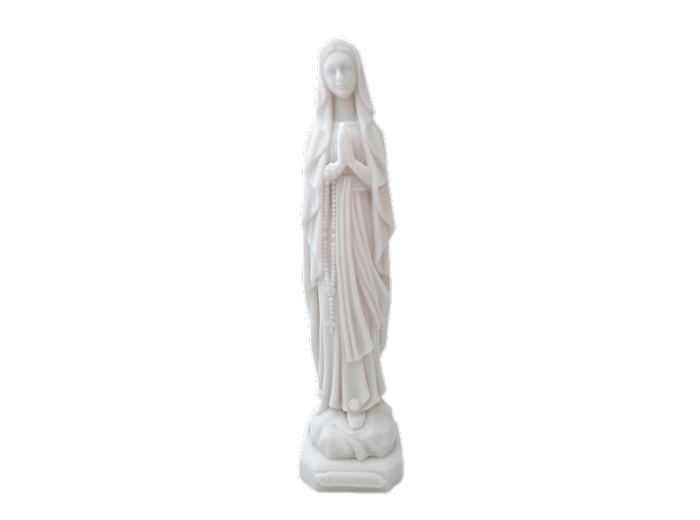 ND de Lourdes- Statue en albâtre 20cm -Blanche