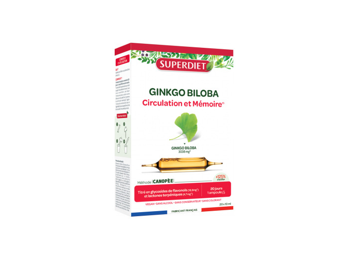 Ginkgo Biloba Bio 20 ampoules de 10ml