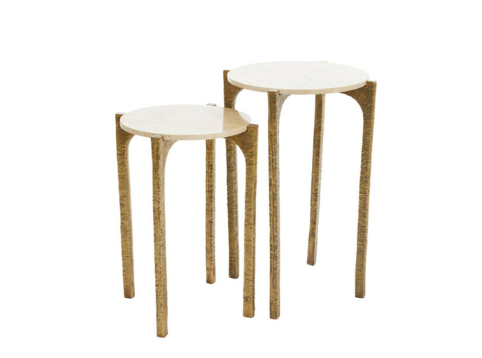 Duo tables arabesques marbré 45x45x64cm