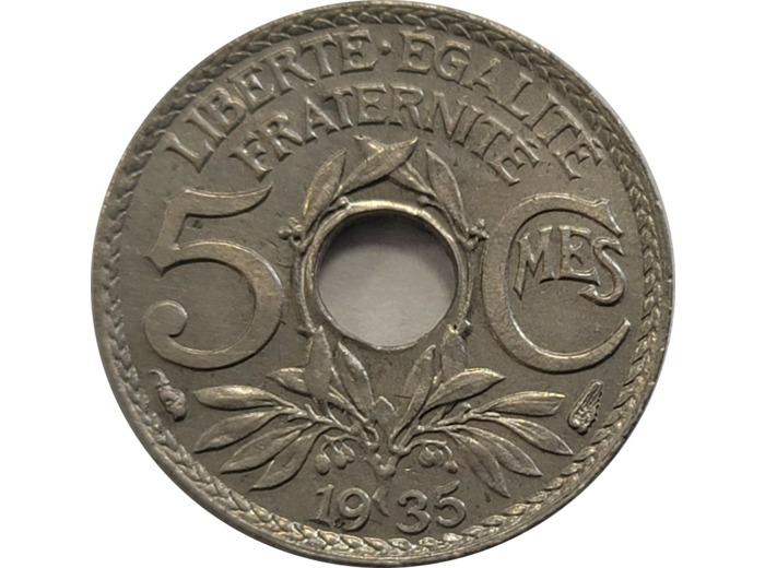 FRANCE 5 CENTIMES LINDAUER 1935 SUP/NC (G170)