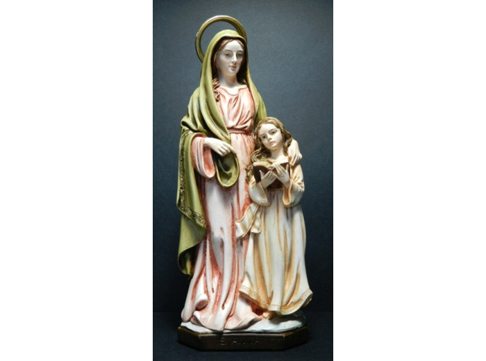 Ste Anne 30cm résine polychrome PEINTE MAIN