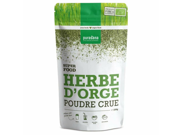 Poudre d'Herbe d'Orge Bio – 200 g – Purasana