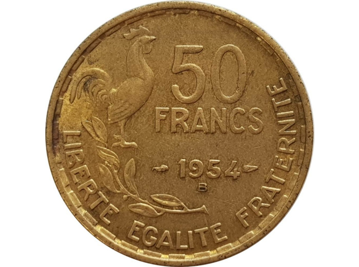 FRANCE 50 FRANCS GUIRAUD 1954 B TTB+ (G880)