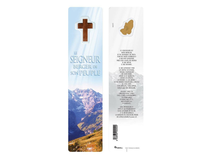 Signet plastifié avec médaille sous sachet- PSAUME 23