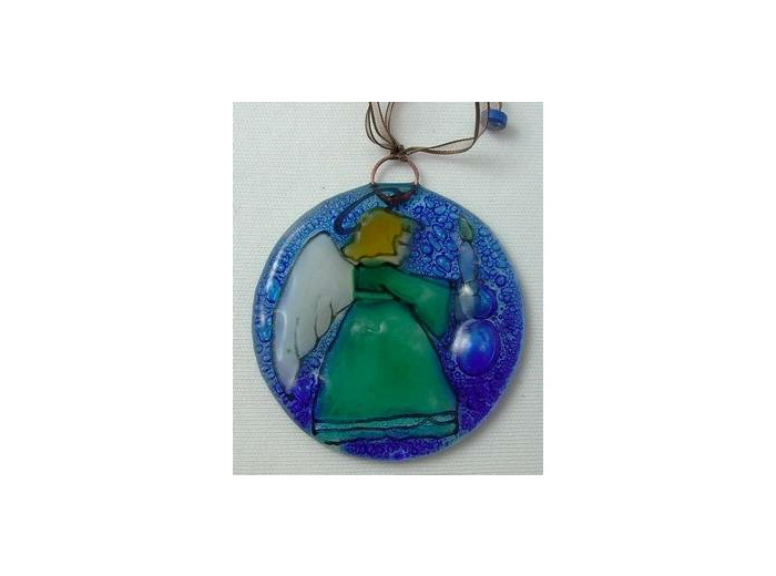 Médaillon verre diamètre 7cm- ANGE