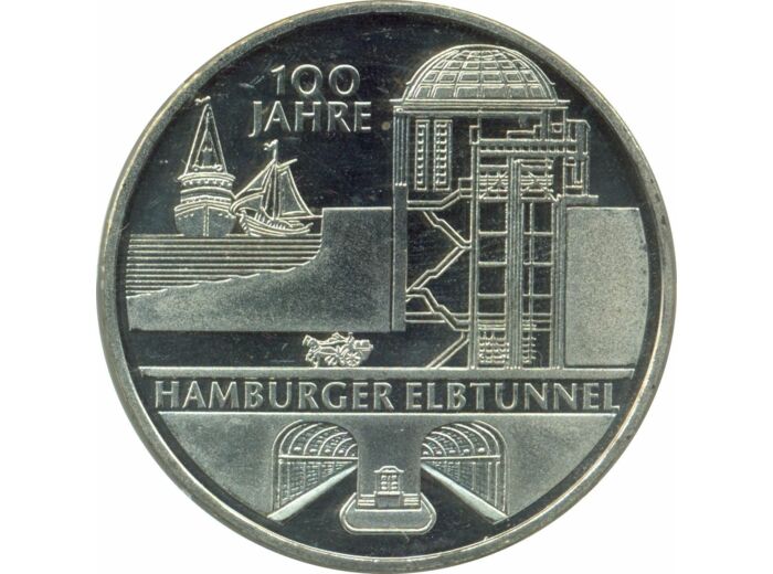 Allemagne 2011 J 10 EURO 100 ANS TUNNEL SOUS L'ELBE A HAMBOURG BE