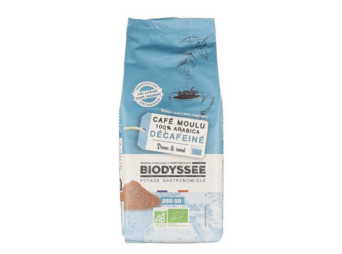 Café Moulu 100% Arabica Décaféiné 250g Bio