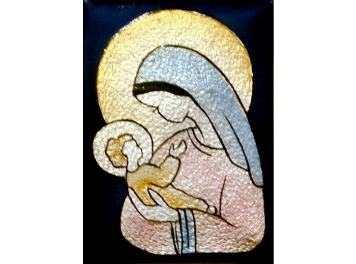 Vierge et enfant 9,6X6,8cm - EMAUX DU LIBAN