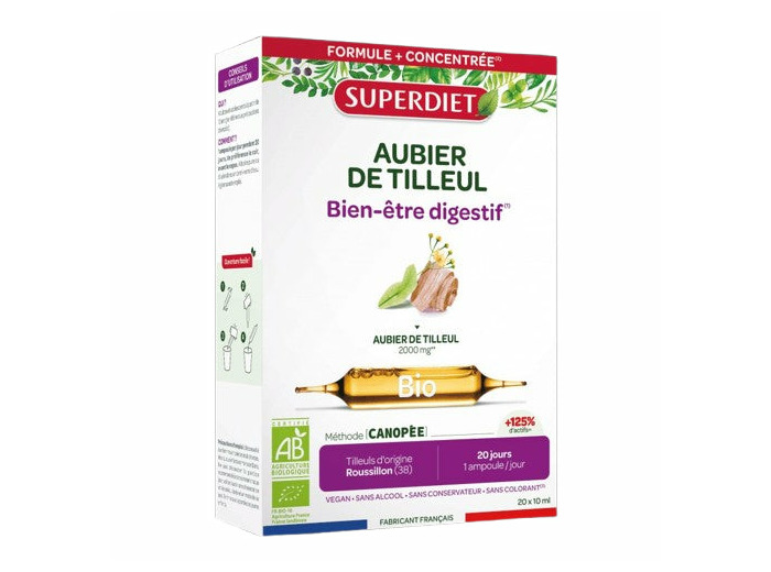 Aubier de Tilleul Bio-20 Ampoules-Super Diet