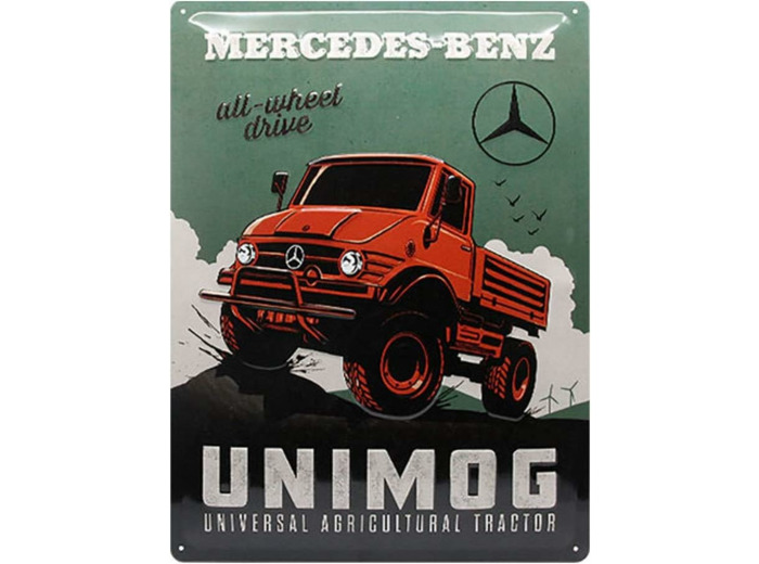Plaque vintage – Mercedes-Benz – Unimog – 30 x 40 cm – Nostalgic-Art.