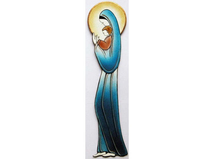 Vierge du chemin bleu 37cm - EMAUX DU LIBAN