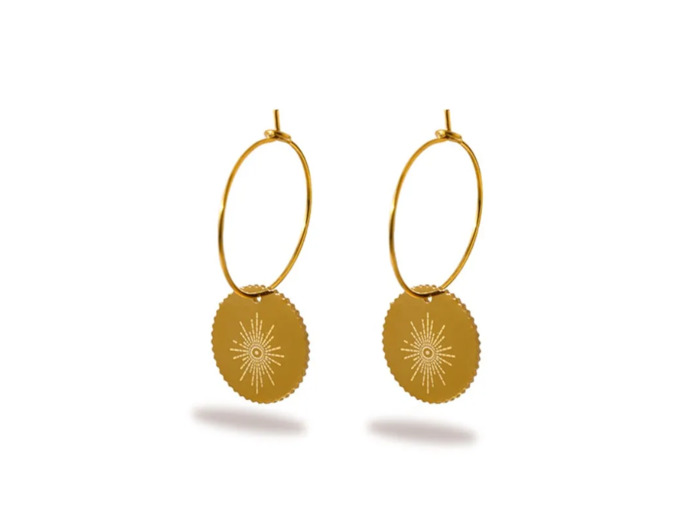 Créoles Or Pendantes Doubles Anneaux