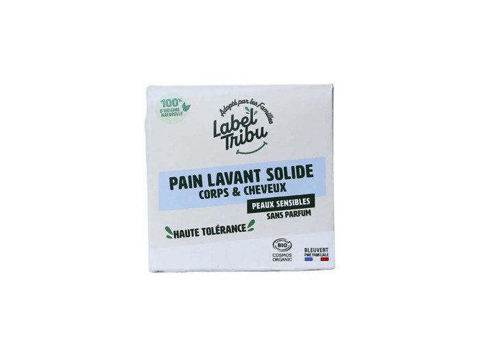 Pain lavant corps et cheveux sans parfum 110g
