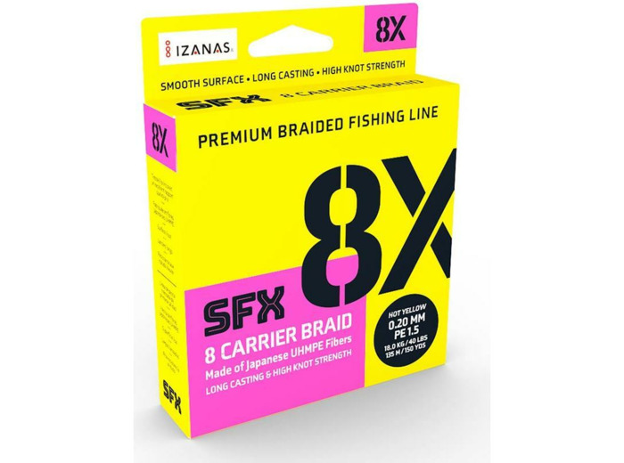 tresse sfx 8 135m  jaune sufix