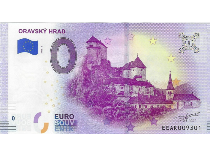 SLOVAQUIE 2019-2 ORAVSKY HRAD BILLET SOUVENIR 0 EURO TOURISTIQUE NEUF