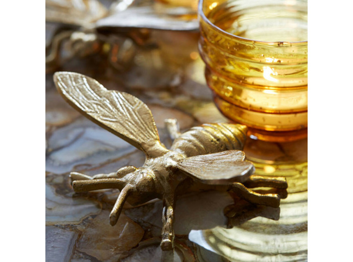 Abeille décorative métal dorée 20x16x8cm