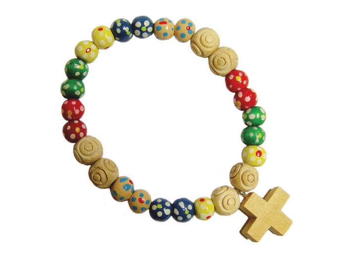 Bracelet en Bois Elastique FLEURS MISSIONNAIRE