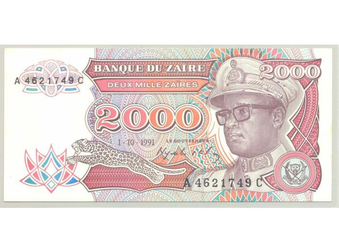 ZAIRE 2000 ZAIRES 01-10-1991 SERIE A SPL