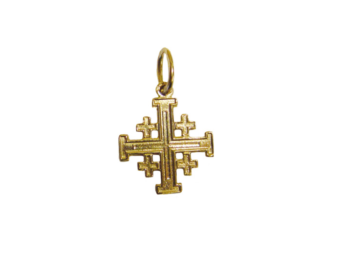 Croix de Jérusalem en Plaqué Or 16mm