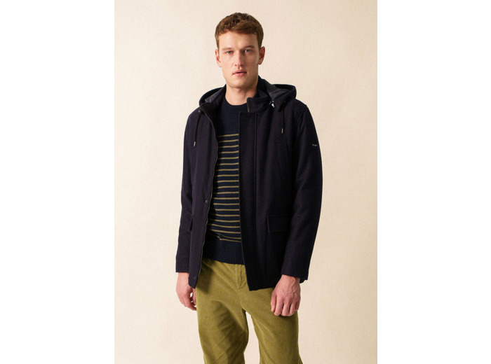 Manteau en laine St Jean à capuche