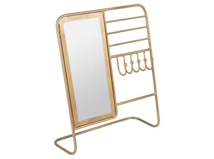 Porte bijoux miroir doré 26x10x31cm