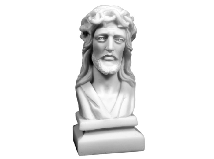 Christ BUSTE - Statue en albâtre 13cm -Blanc