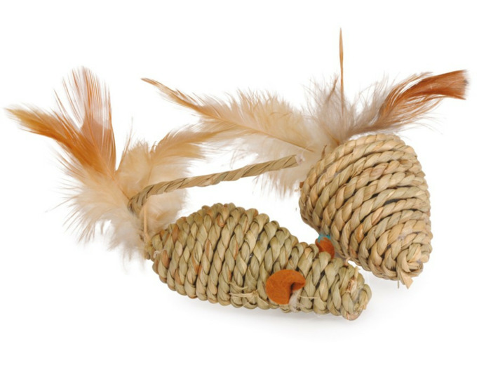 Jouet chat, Souris en sisal - 5/7.5 cm