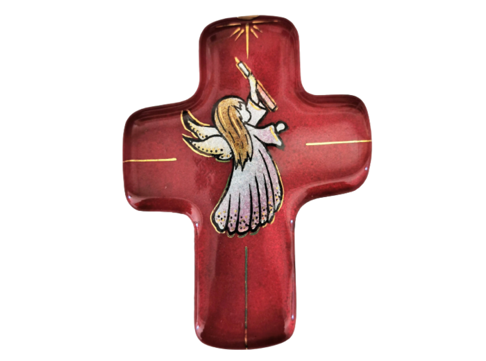 Angelot G rouge 11,3X8,3cm - EMAUX DU LIBAN